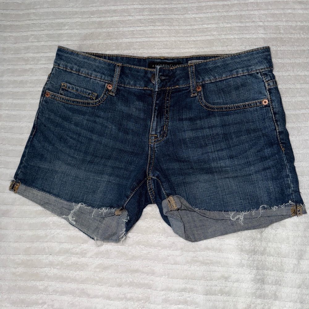 Aeropostale Dark Denim Rolled Hem Jean Shorts